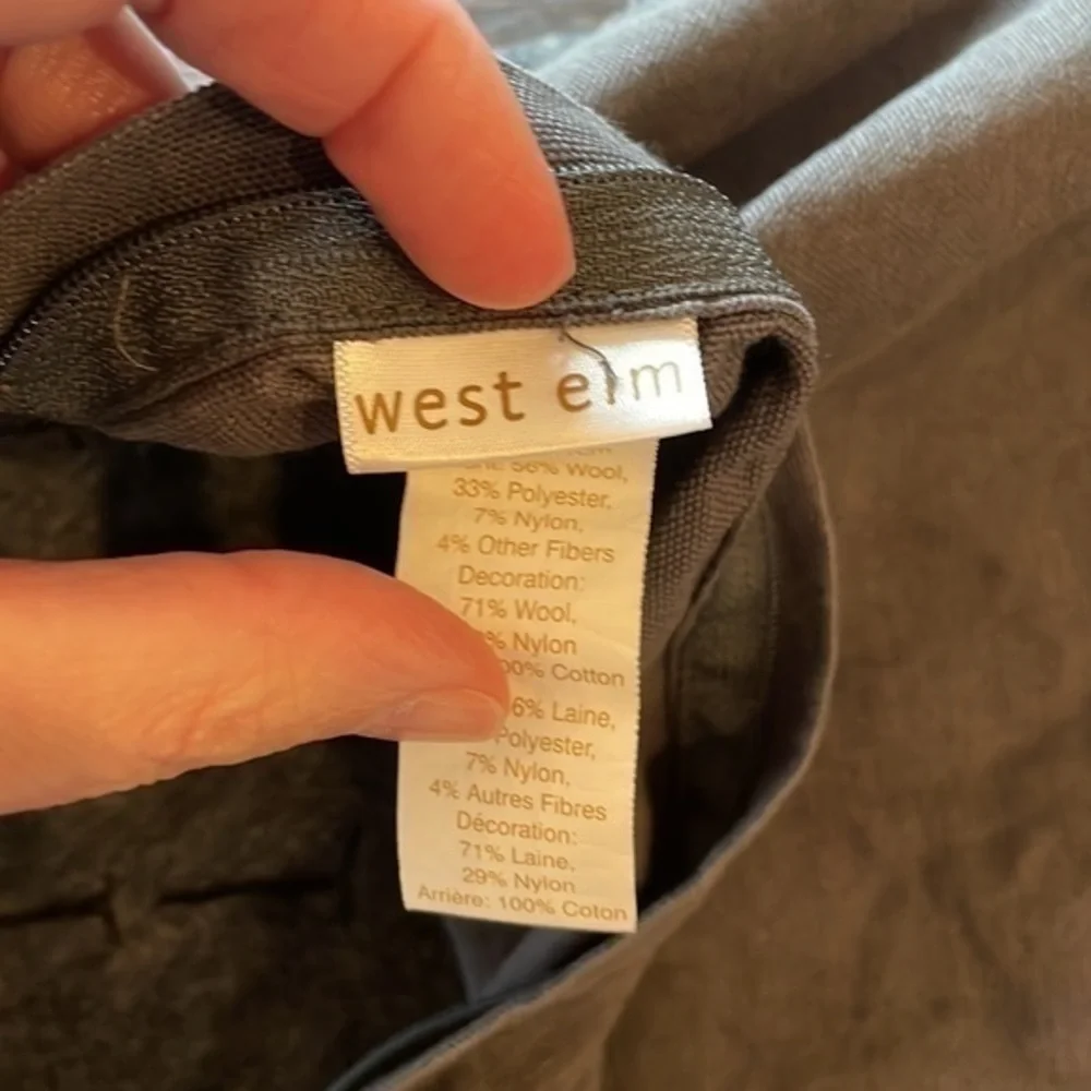 West elm felted pillowcase grey and yellow